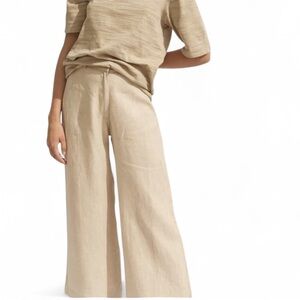 100% Linen |All That Remains| Trouser Pants in Almond Beige US Size 6 NWOT